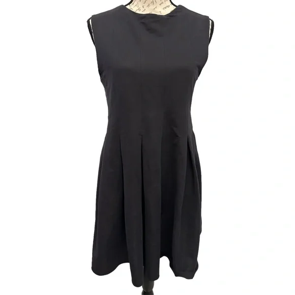 COS | Dresses | Cos Black Dress Sleeveless Square Back Detail Small Fit  Flare Pleated Stretch | Poshmark